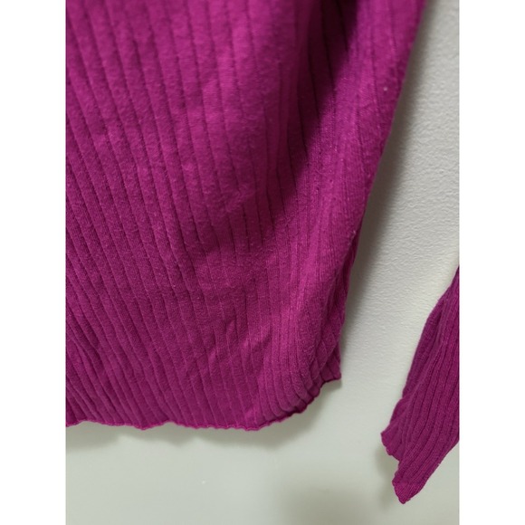 Express Fuchsia Ribbed Knit Long Sleeve Sweater Women's Size XL Pullover Top - Picture 3 of 8